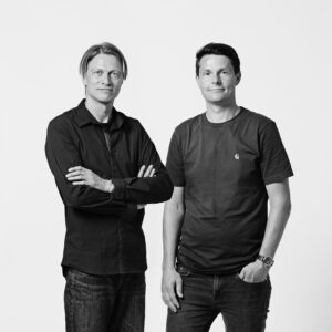 Arkitekterne Mikkel Bahr (Friis & Molkte) og Kasper Mose.